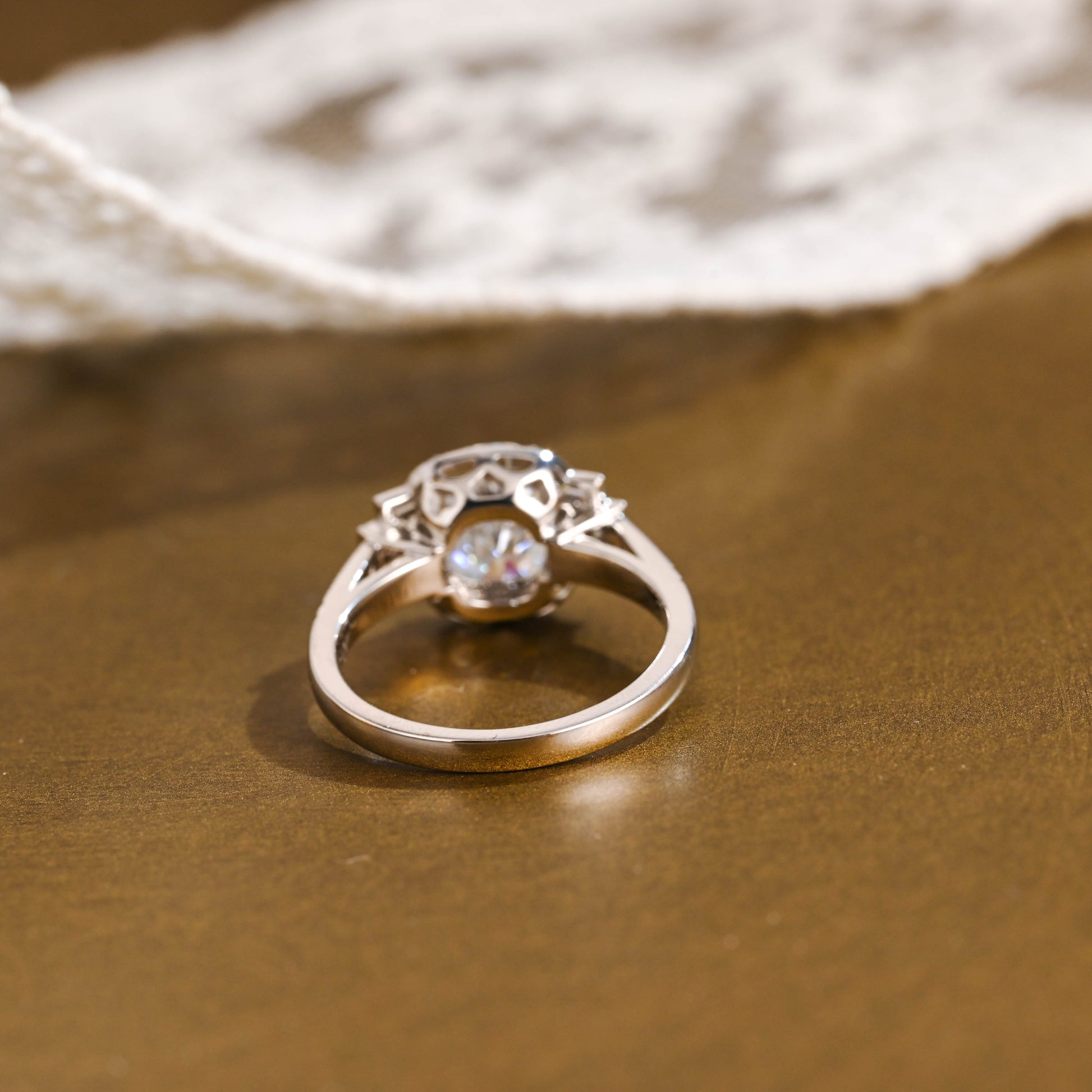 2 CT Emerald Pave Moissanite Engagement Ring