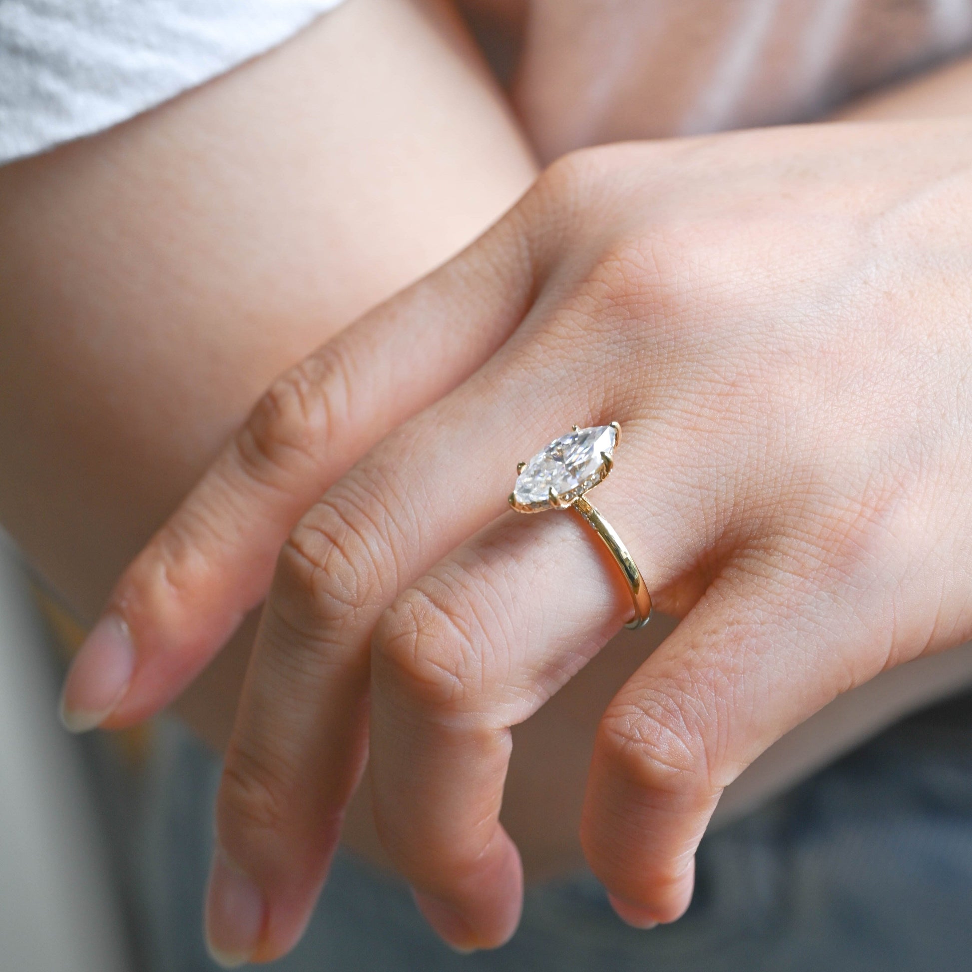 2 CT Emerald Pave Moissanite Engagement Ring