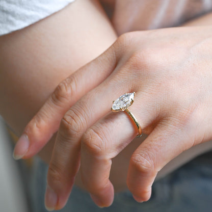 2 CT Emerald Pave Moissanite Engagement Ring