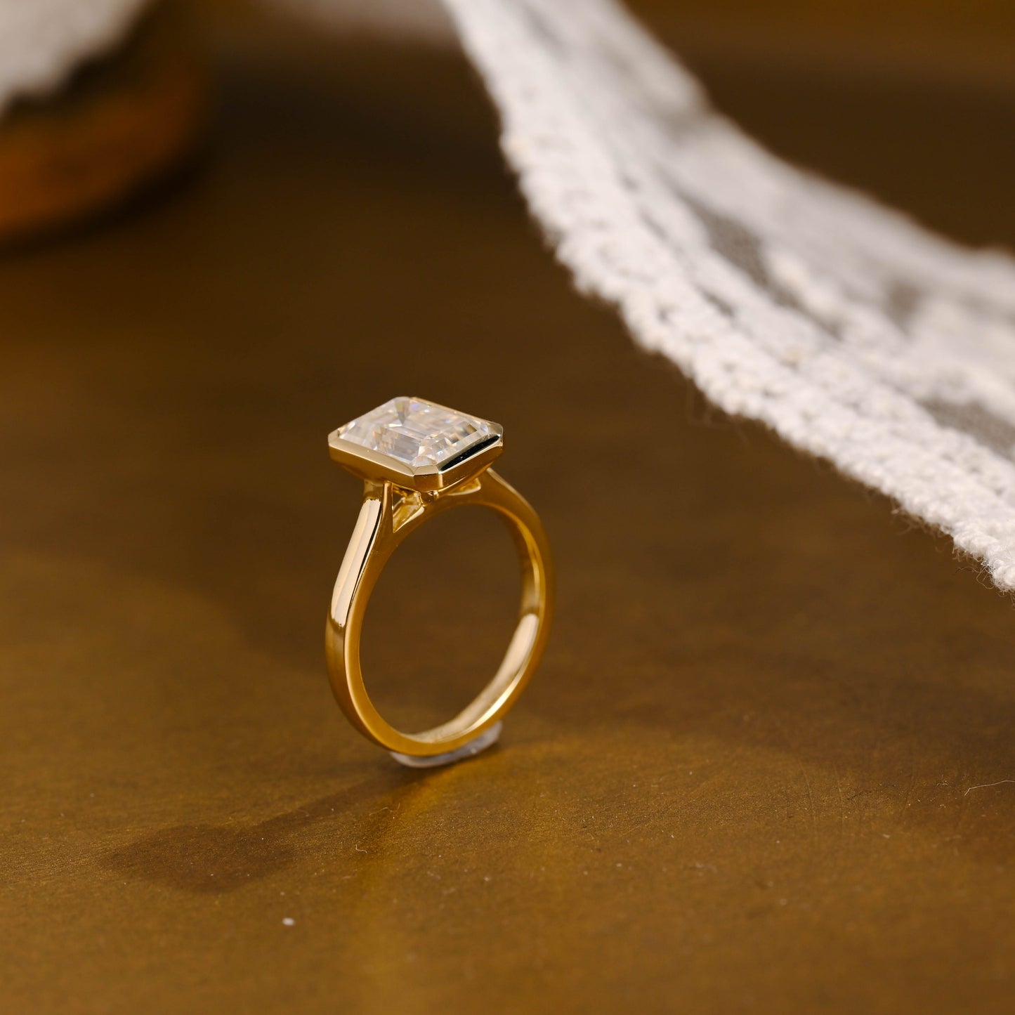2 CT Emerald Pave Moissanite Engagement Ring