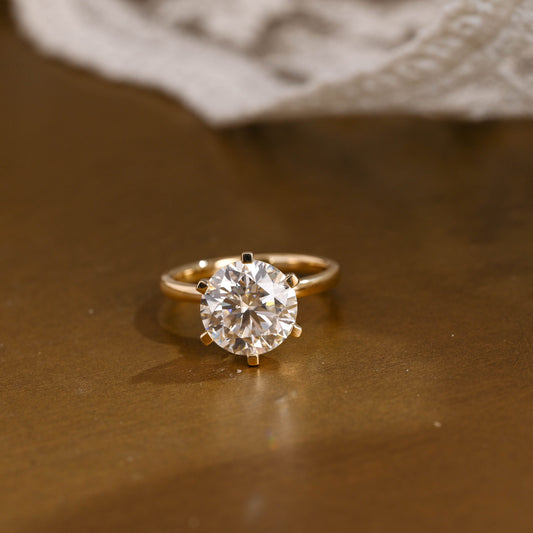 2 CT Emerald Pave Moissanite Engagement Ring