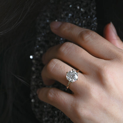 2 CT Emerald Pave Moissanite Engagement Ring