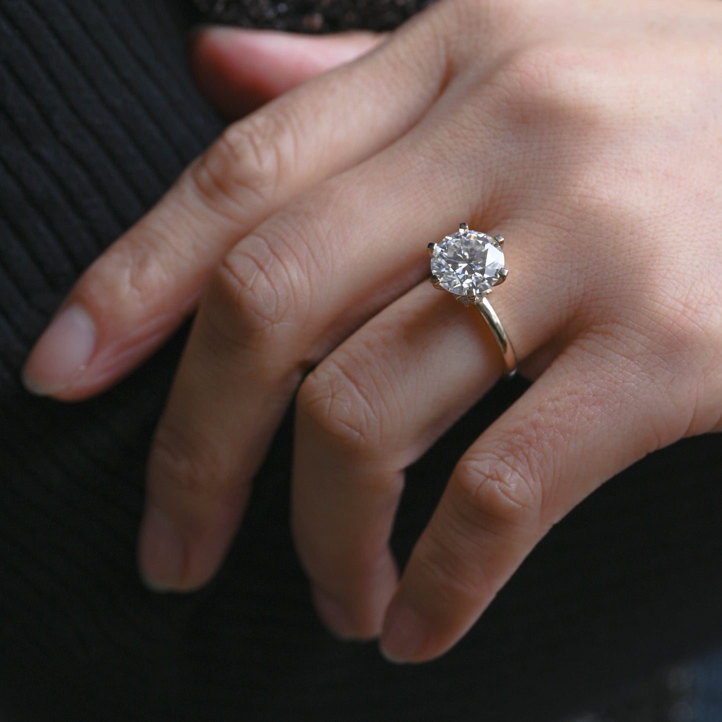 2 CT Emerald Pave Moissanite Engagement Ring