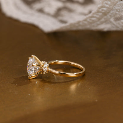 2 CT Emerald Pave Moissanite Engagement Ring