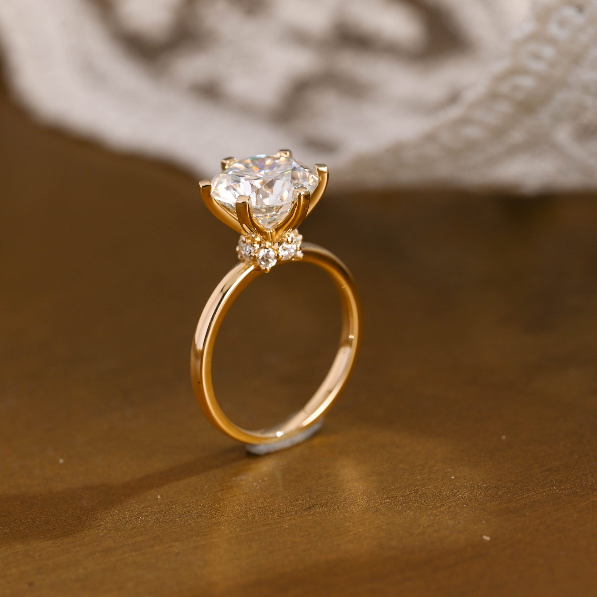 2 CT Emerald Pave Moissanite Engagement Ring
