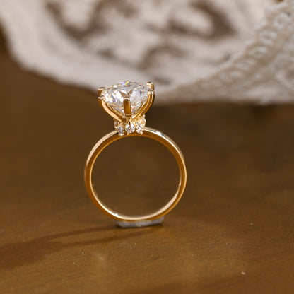 2 CT Emerald Pave Moissanite Engagement Ring