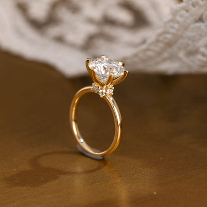 2 CT Emerald Pave Moissanite Engagement Ring