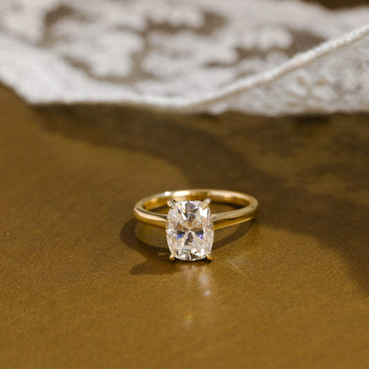 2 CT Emerald Pave Moissanite Engagement Ring