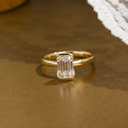 2 CT Emerald Pave Moissanite Engagement Ring