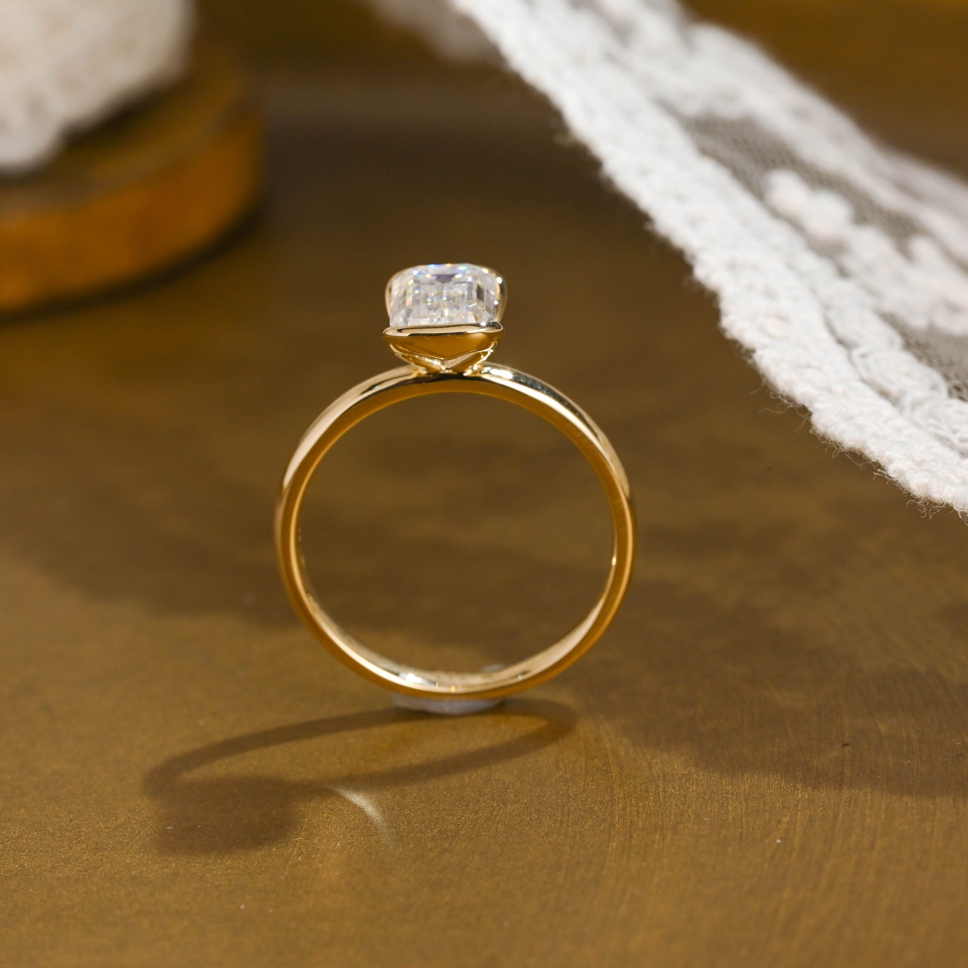 2 CT Emerald Pave Moissanite Engagement Ring