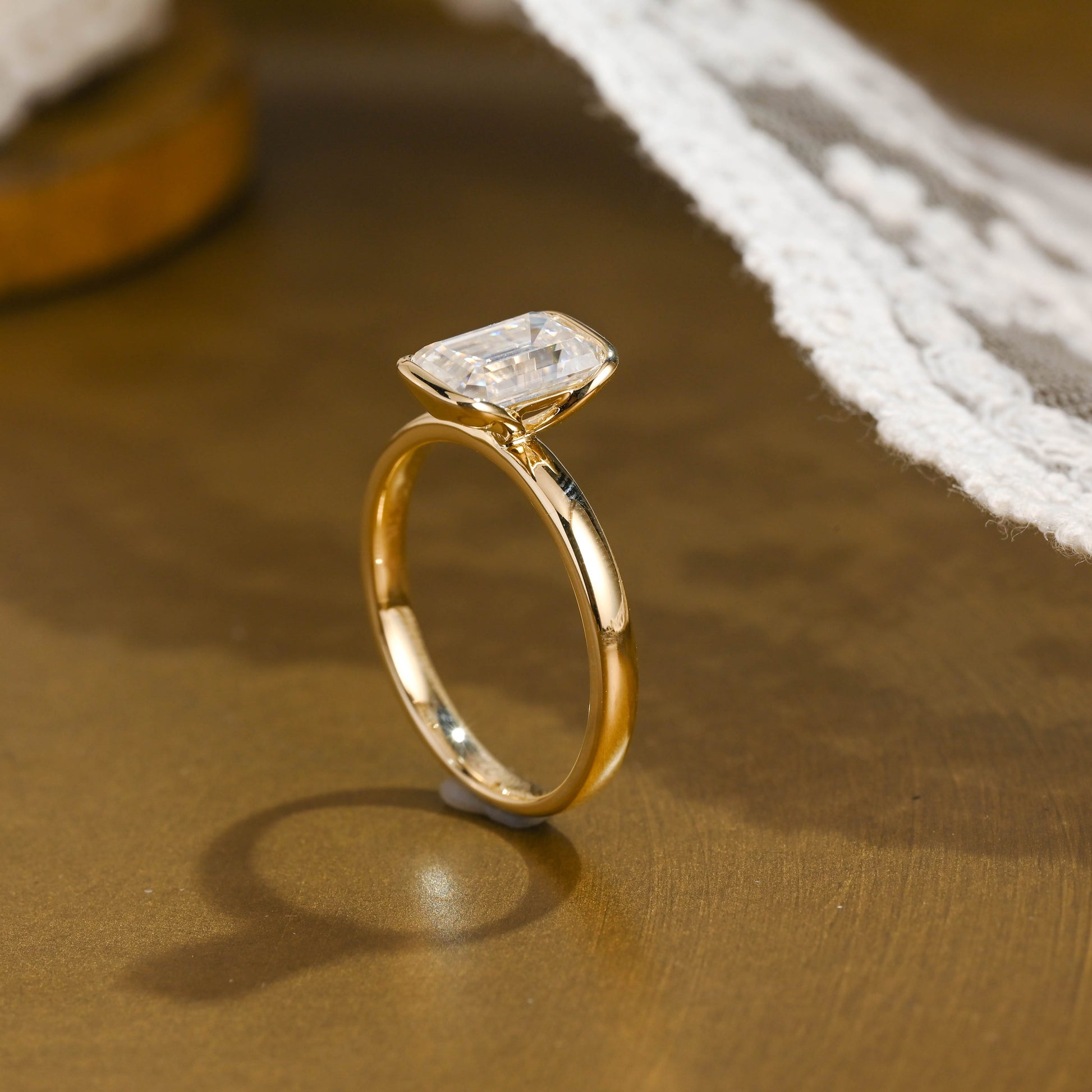 2 CT Emerald Pave Moissanite Engagement Ring