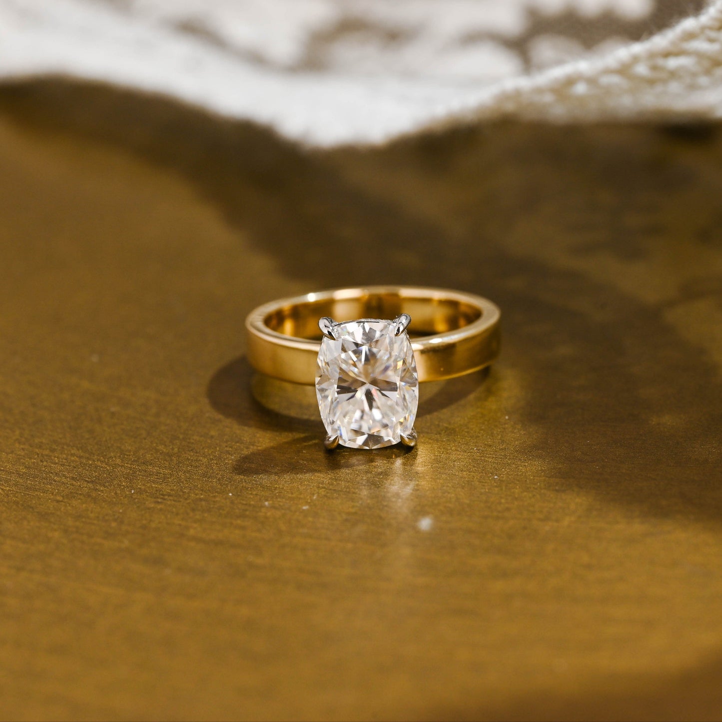 2 CT Emerald Pave Moissanite Engagement Ring