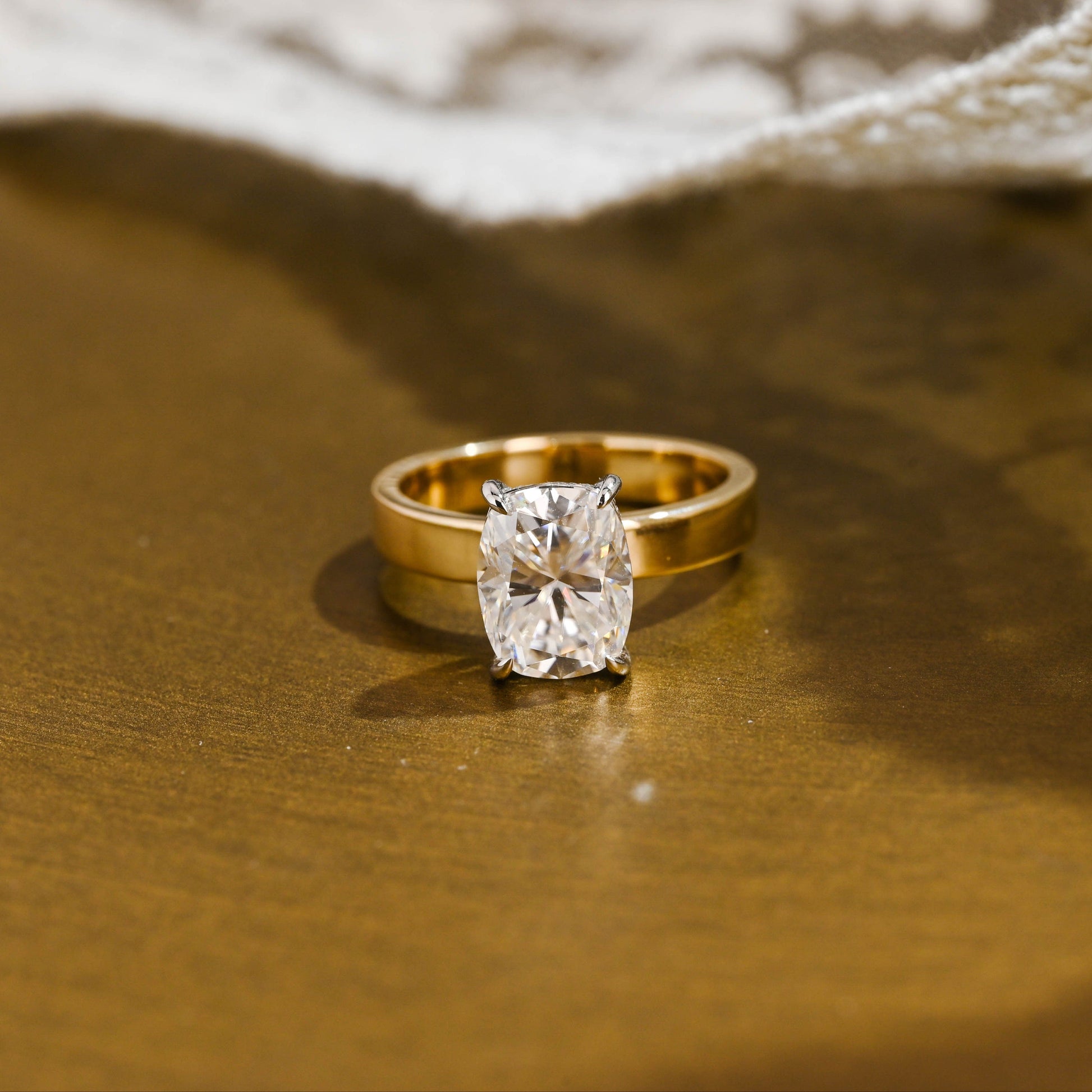 2 CT Emerald Pave Moissanite Engagement Ring