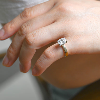 2 CT Emerald Pave Moissanite Engagement Ring