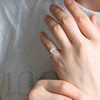 2 CT Emerald Pave Moissanite Engagement Ring