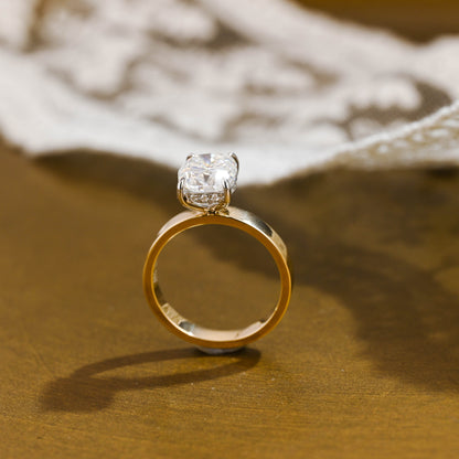 2 CT Emerald Pave Moissanite Engagement Ring