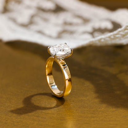 2 CT Emerald Pave Moissanite Engagement Ring