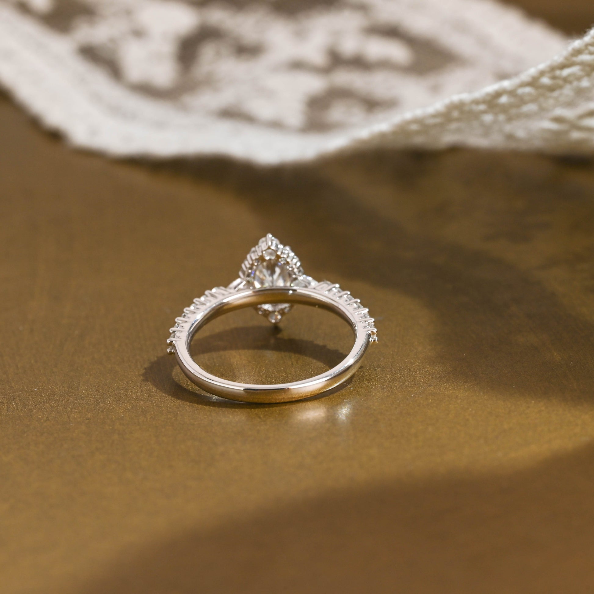 2 CT Emerald Pave Moissanite Engagement Ring