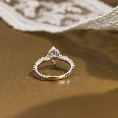 2 CT Emerald Pave Moissanite Engagement Ring