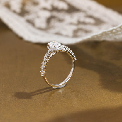 2 CT Emerald Pave Moissanite Engagement Ring