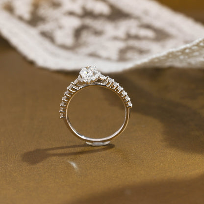 2 CT Emerald Pave Moissanite Engagement Ring