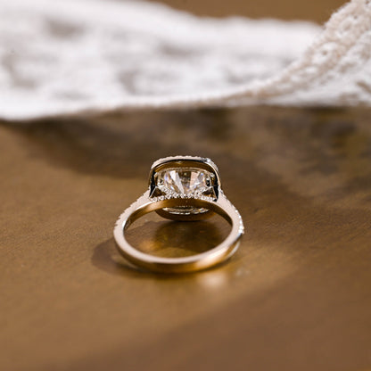 2 CT Emerald Pave Moissanite Engagement Ring