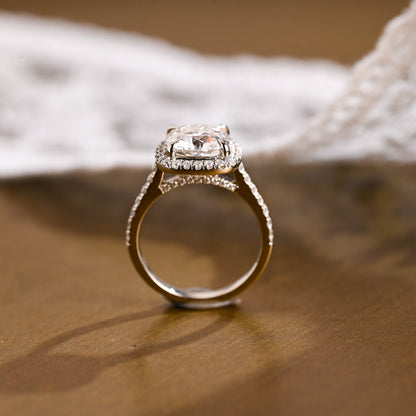 2 CT Emerald Pave Moissanite Engagement Ring