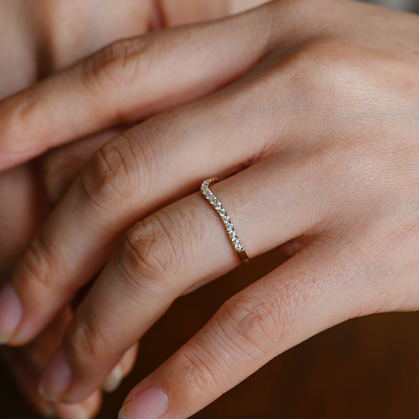 0.15 TCW Round Milgrain Lab Grown Diamond Wedding Band