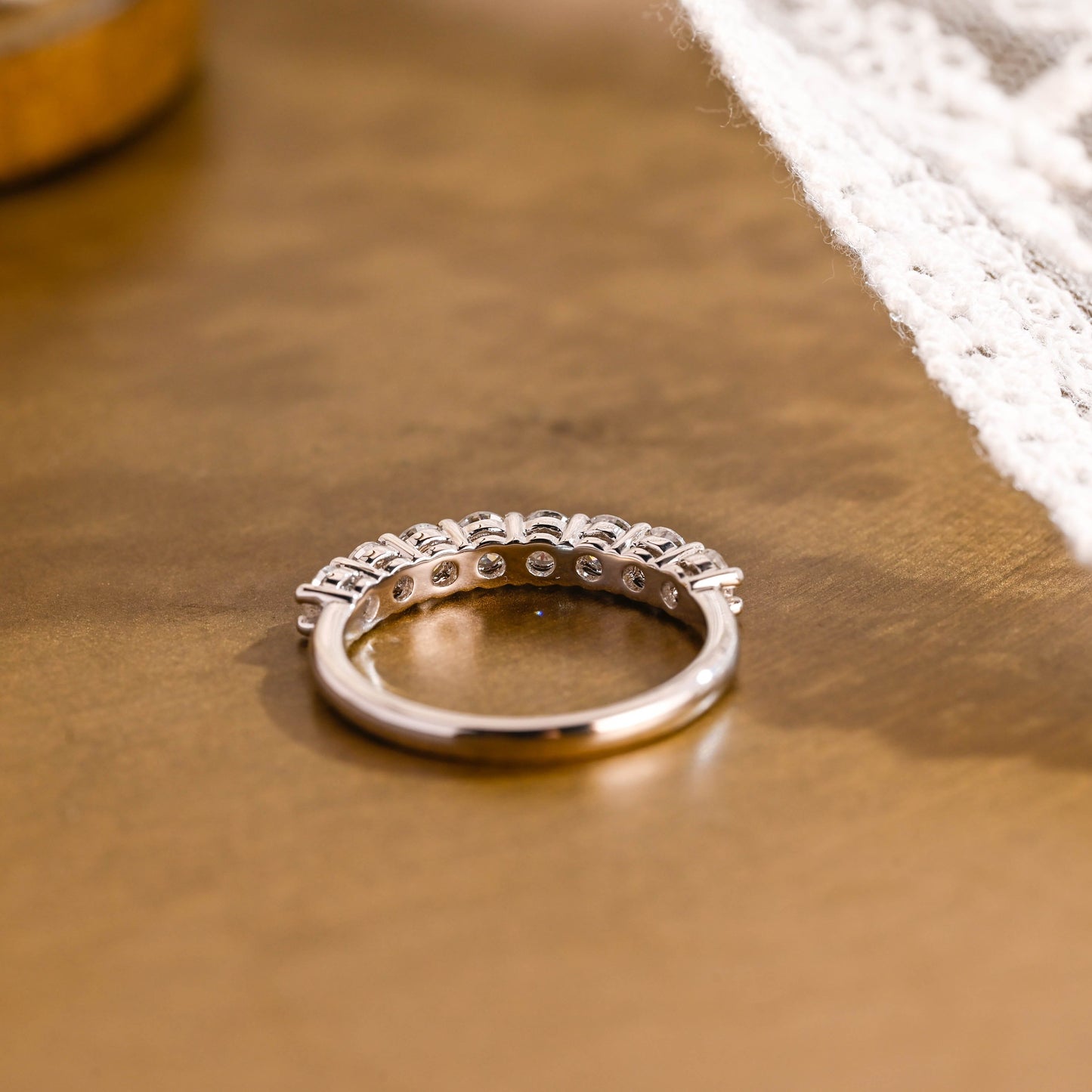 0.15 TCW Round Milgrain Lab Grown Diamond Wedding Band
