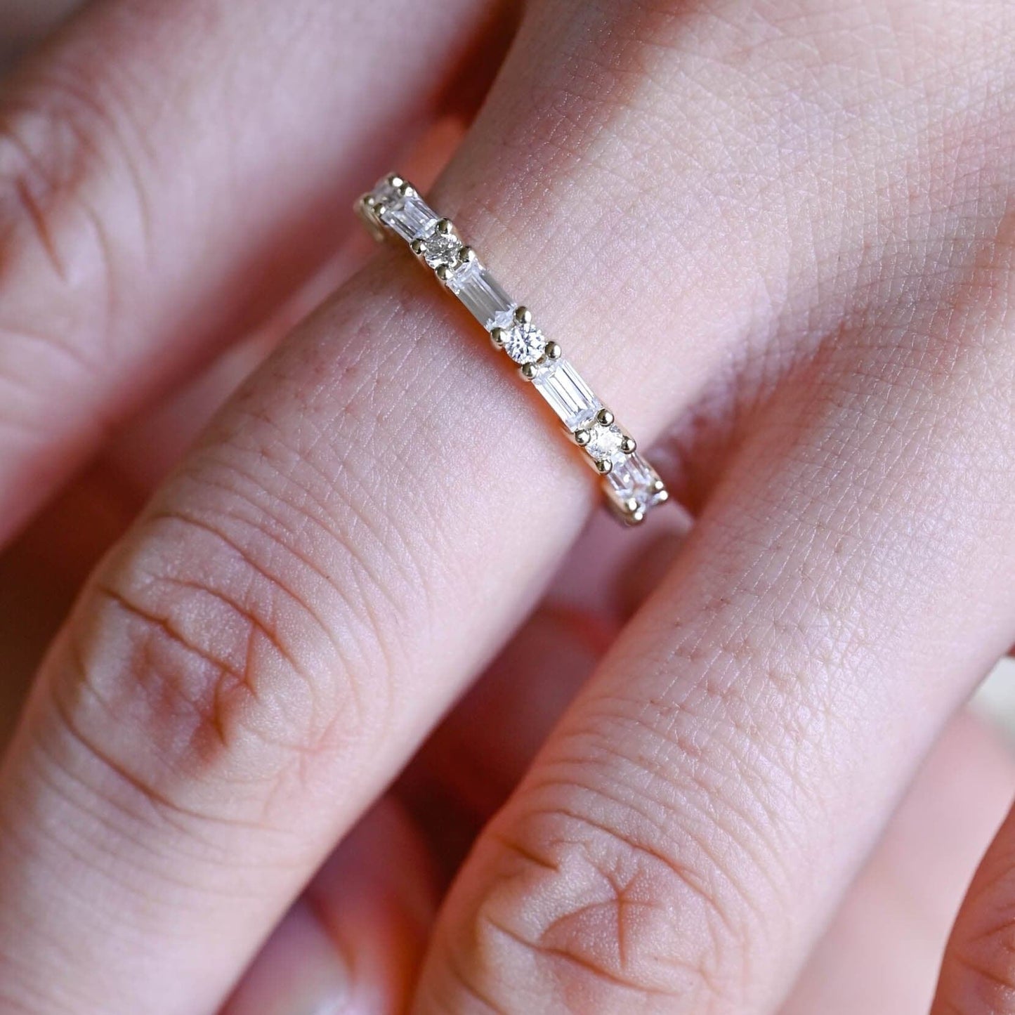 0.15 TCW Round Milgrain Lab Grown Diamond Wedding Band