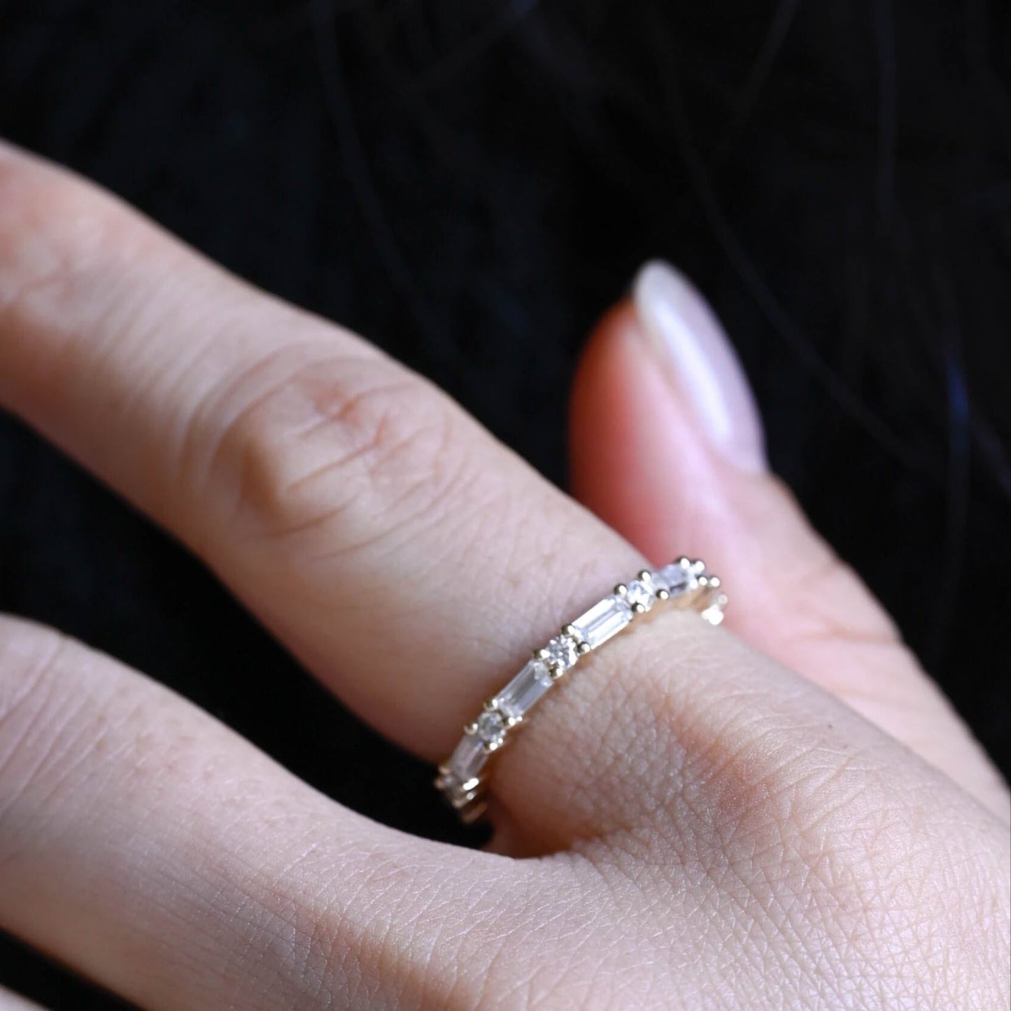 0.15 TCW Round Milgrain Lab Grown Diamond Wedding Band