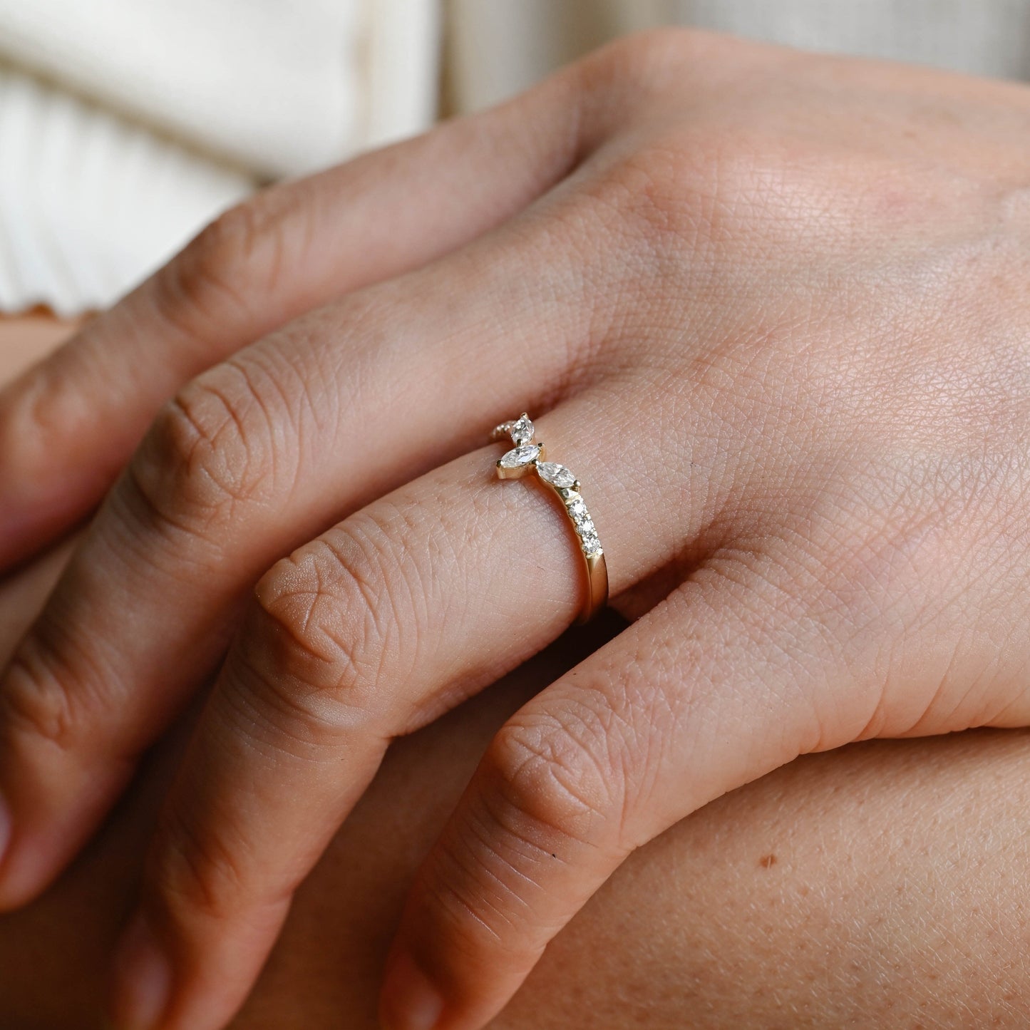 0.15 TCW Round Milgrain Lab Grown Diamond Wedding Band
