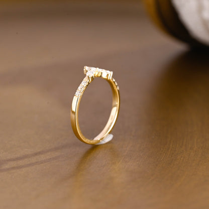 0.15 TCW Round Milgrain Lab Grown Diamond Wedding Band
