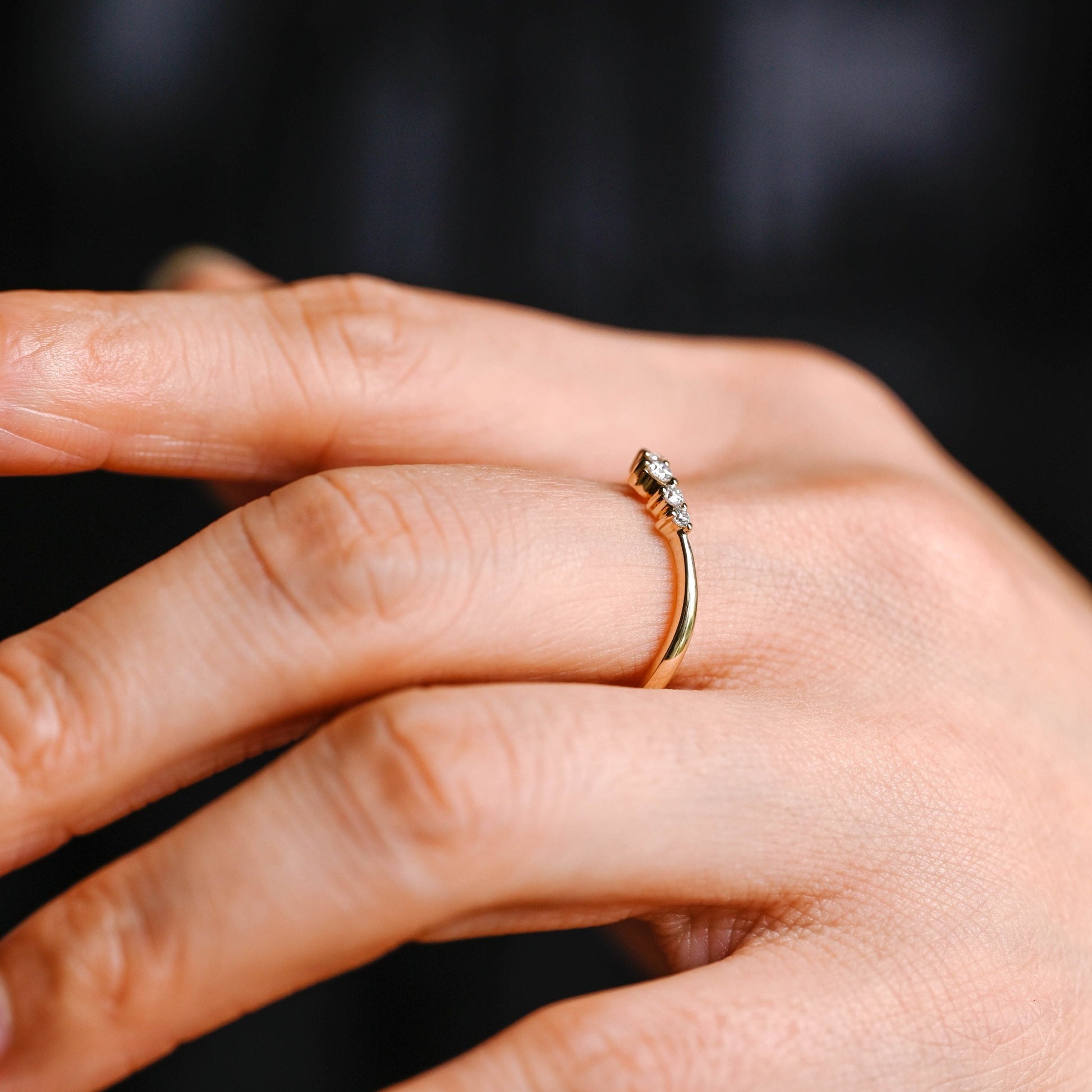 0.15 TCW Round Milgrain Lab Grown Diamond Wedding Band