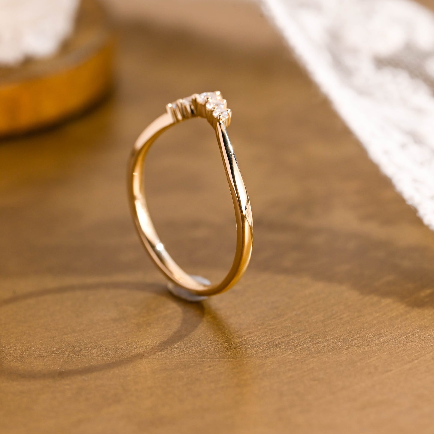 0.15 TCW Round Milgrain Lab Grown Diamond Wedding Band