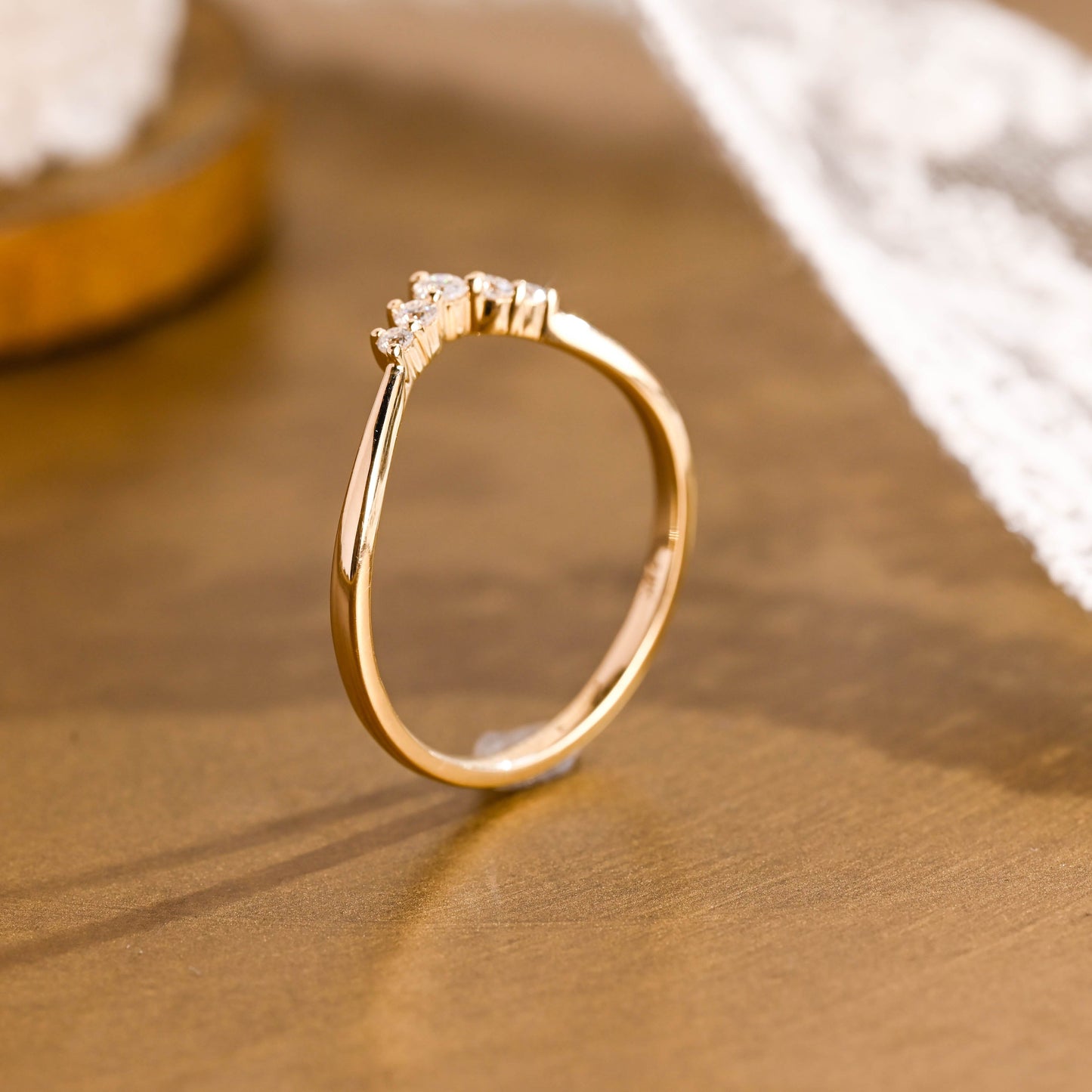0.15 TCW Round Milgrain Lab Grown Diamond Wedding Band