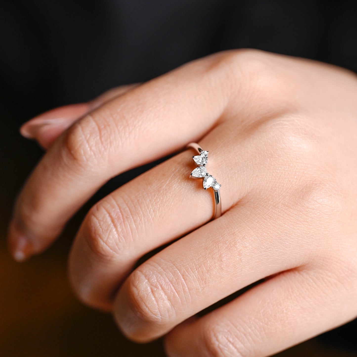 0.15 TCW Round Milgrain Lab Grown Diamond Wedding Band