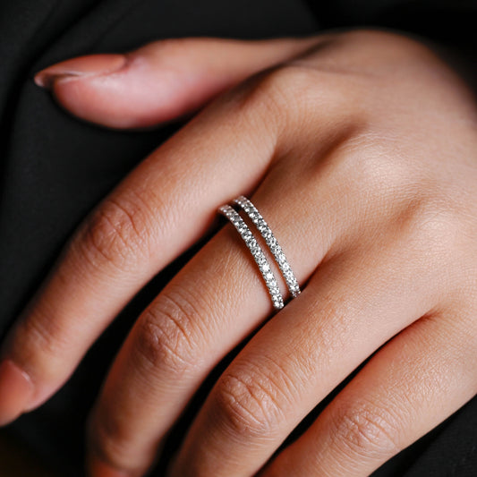 0.15 TCW Round Milgrain Lab Grown Diamond Wedding Band