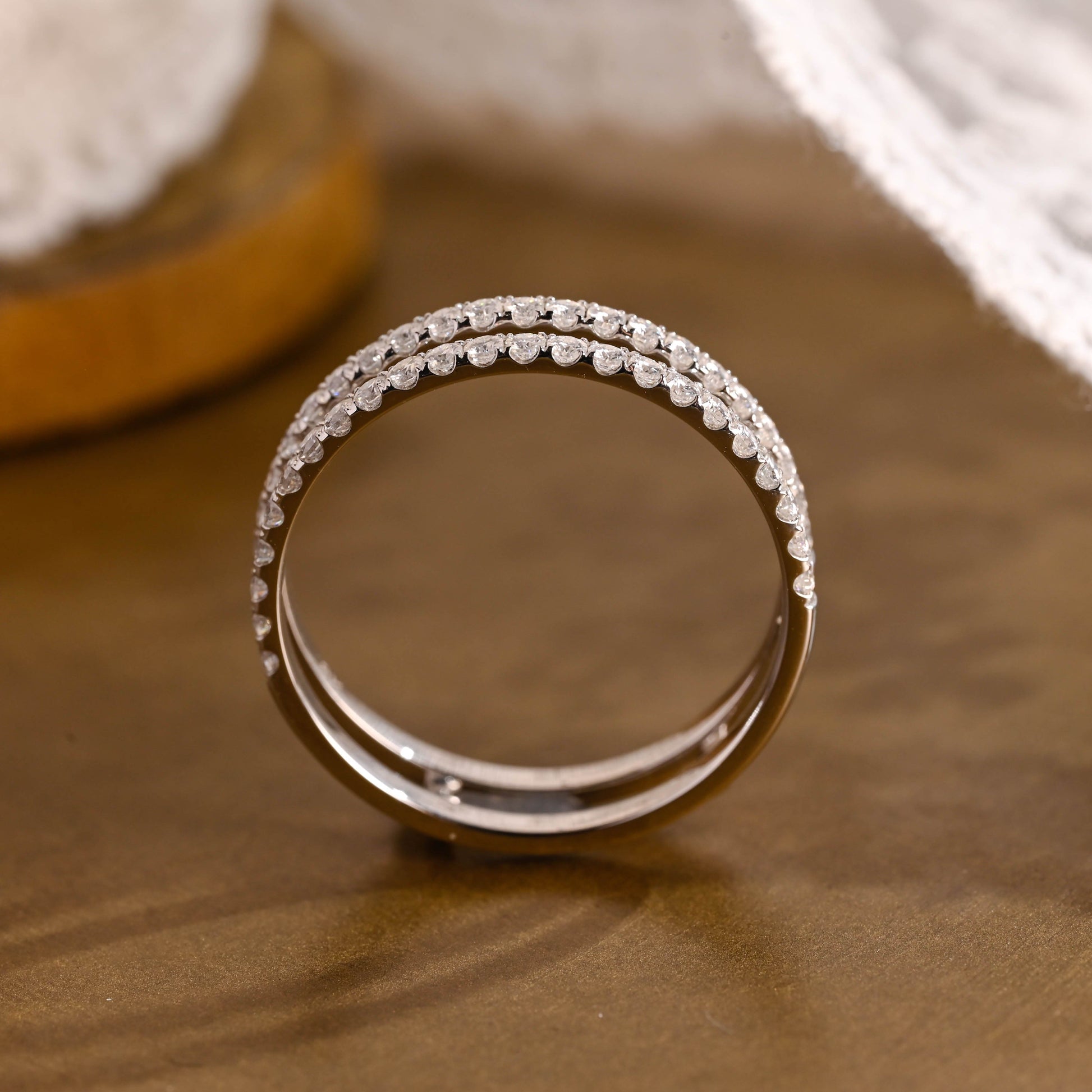 0.15 TCW Round Milgrain Lab Grown Diamond Wedding Band
