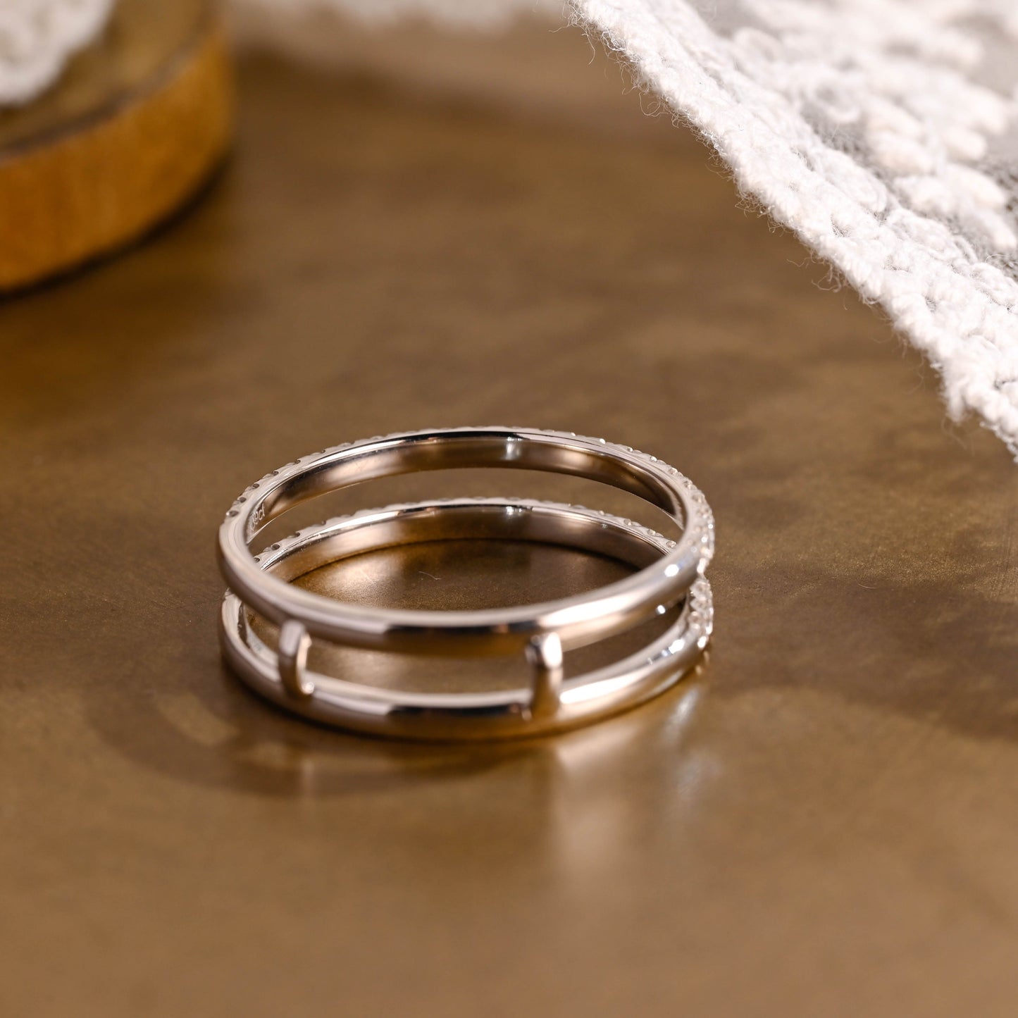 0.15 TCW Round Milgrain Lab Grown Diamond Wedding Band