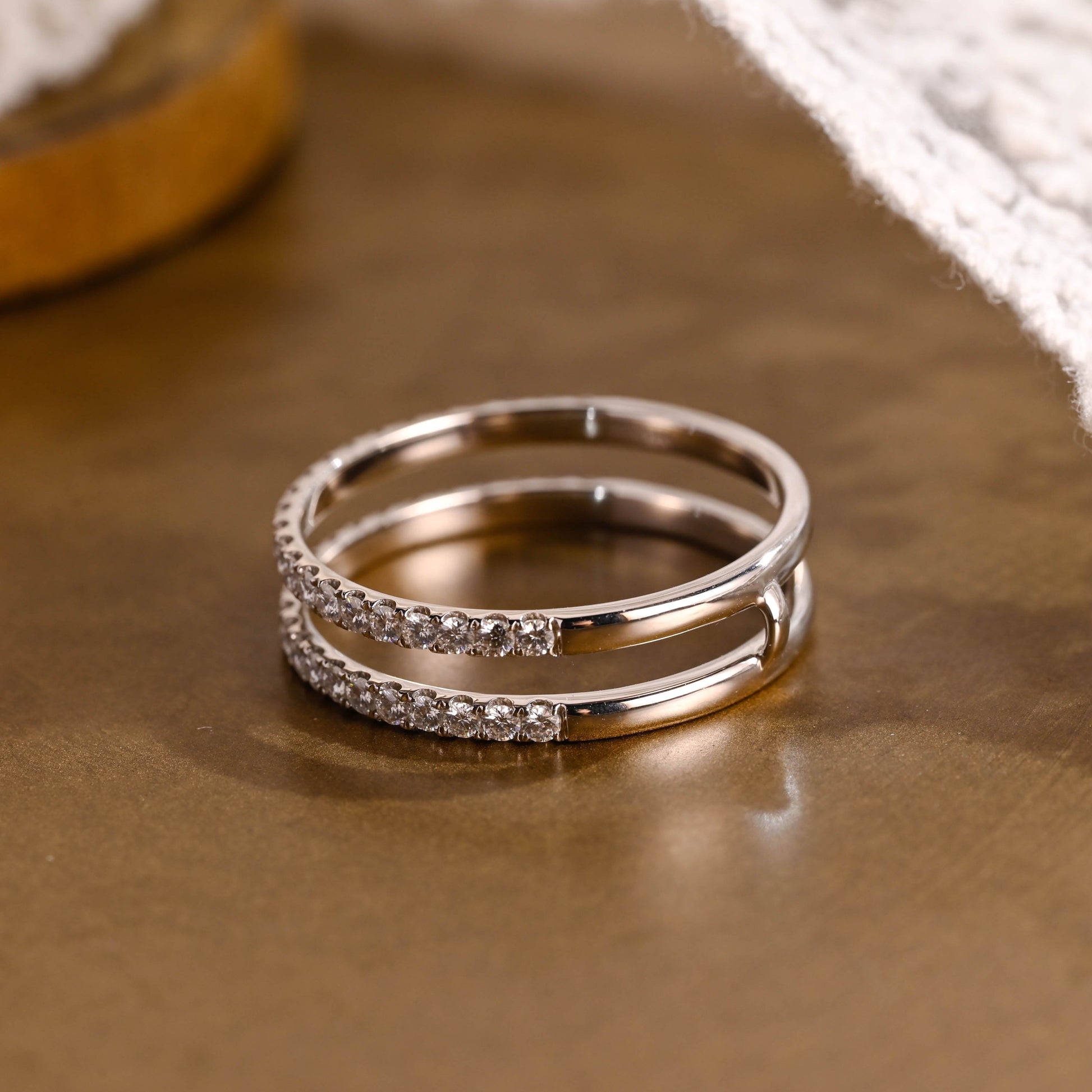 0.15 TCW Round Milgrain Lab Grown Diamond Wedding Band
