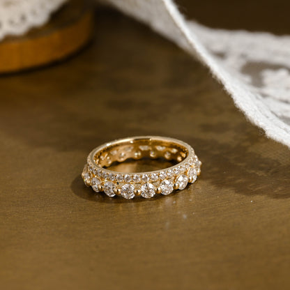 0.15 TCW Round Milgrain Lab Grown Diamond Wedding Band