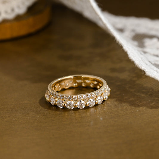 0.15 TCW Round Milgrain Lab Grown Diamond Wedding Band