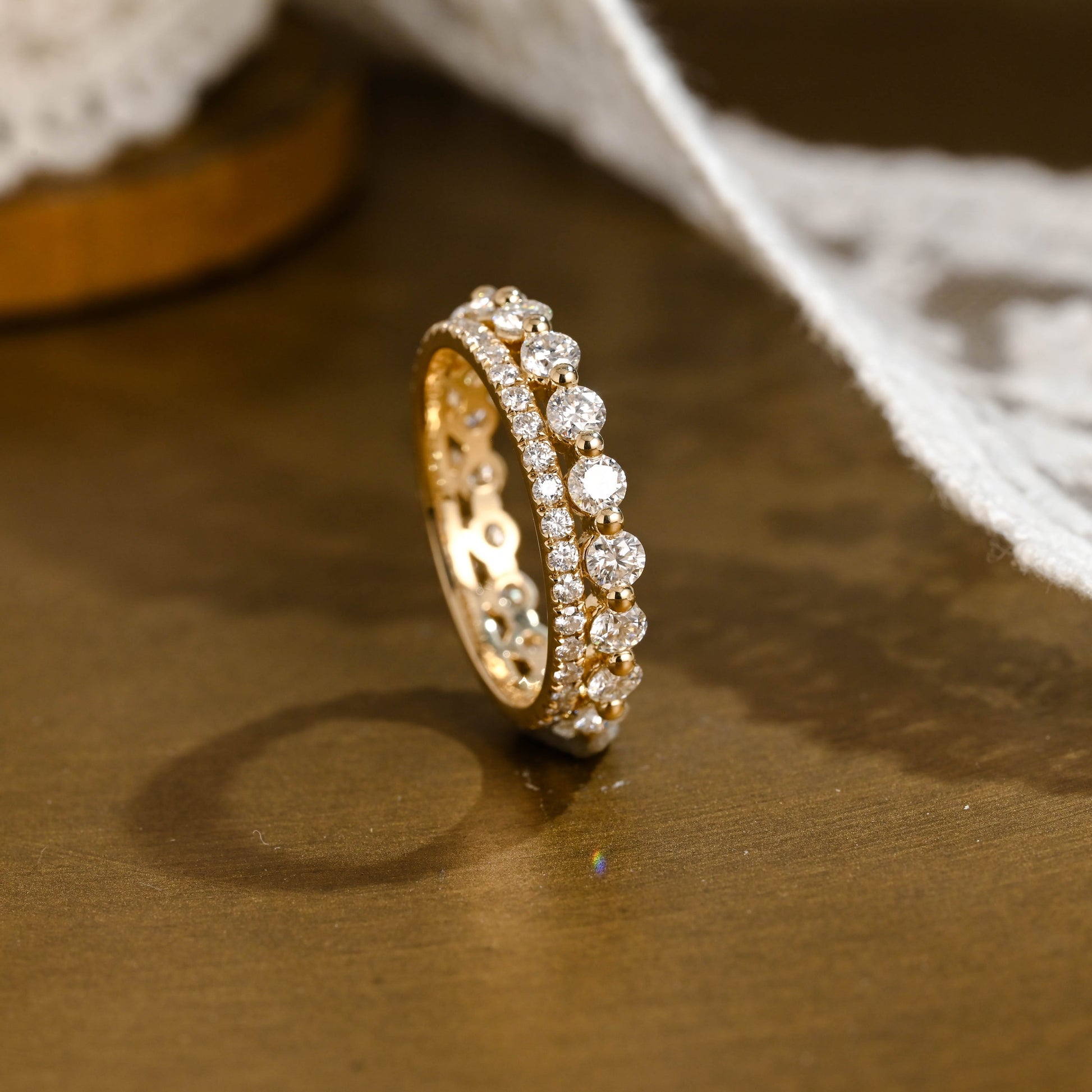 0.15 TCW Round Milgrain Lab Grown Diamond Wedding Band