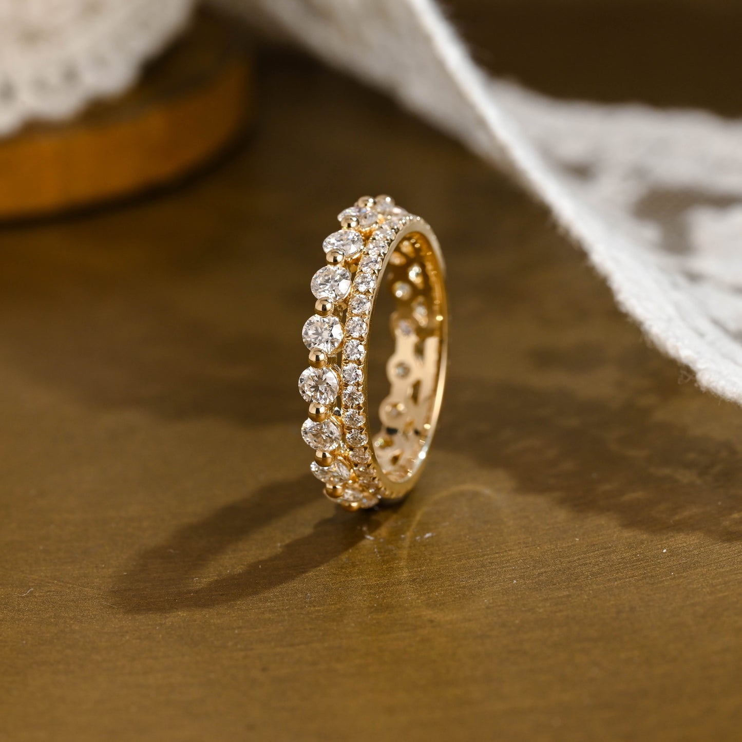 0.15 TCW Round Milgrain Lab Grown Diamond Wedding Band