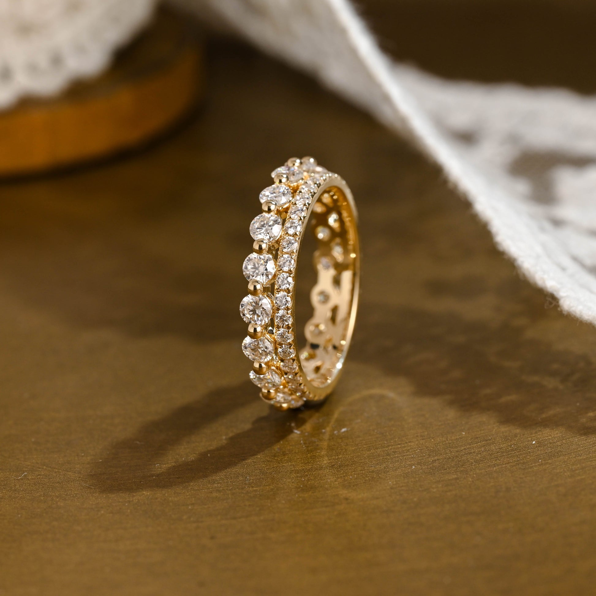 0.15 TCW Round Milgrain Lab Grown Diamond Wedding Band