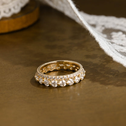 0.15 TCW Round Milgrain Lab Grown Diamond Wedding Band
