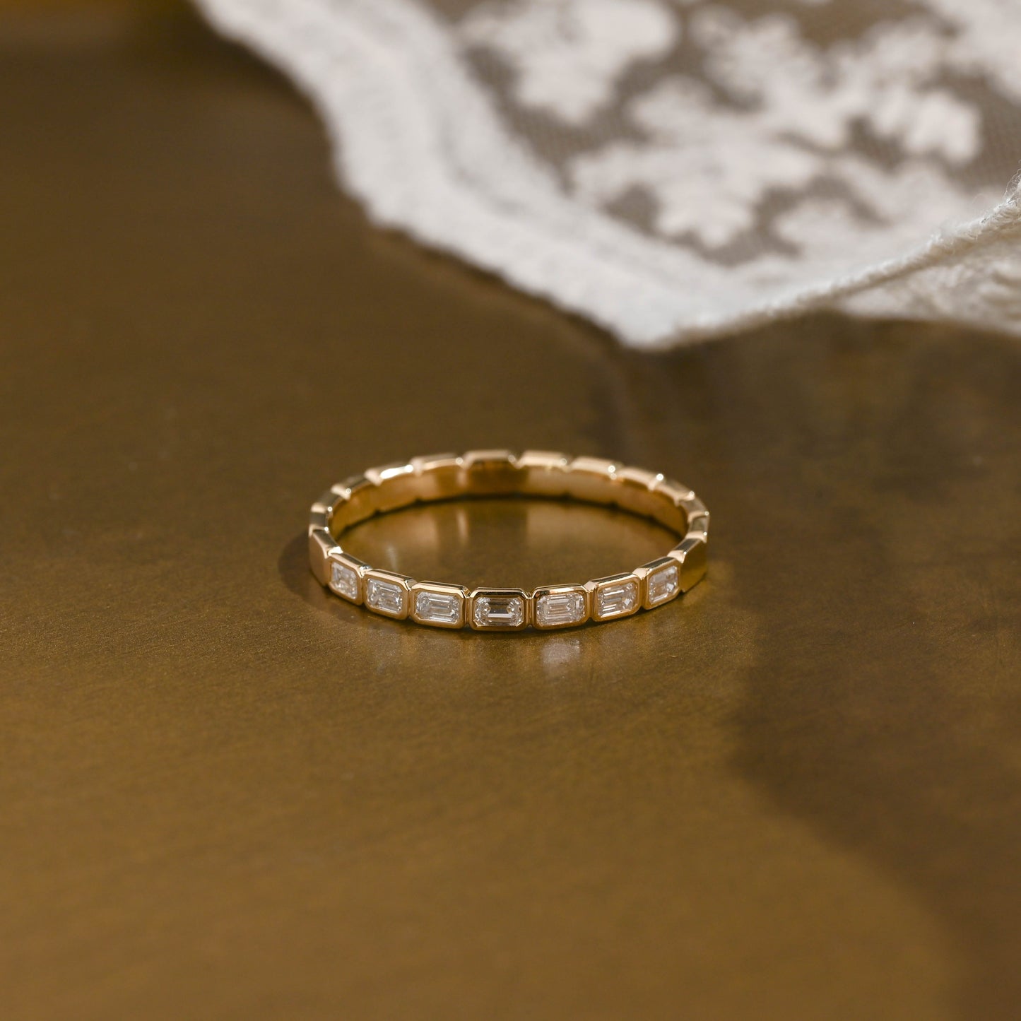 0.15 TCW Round Milgrain Lab Grown Diamond Wedding Band