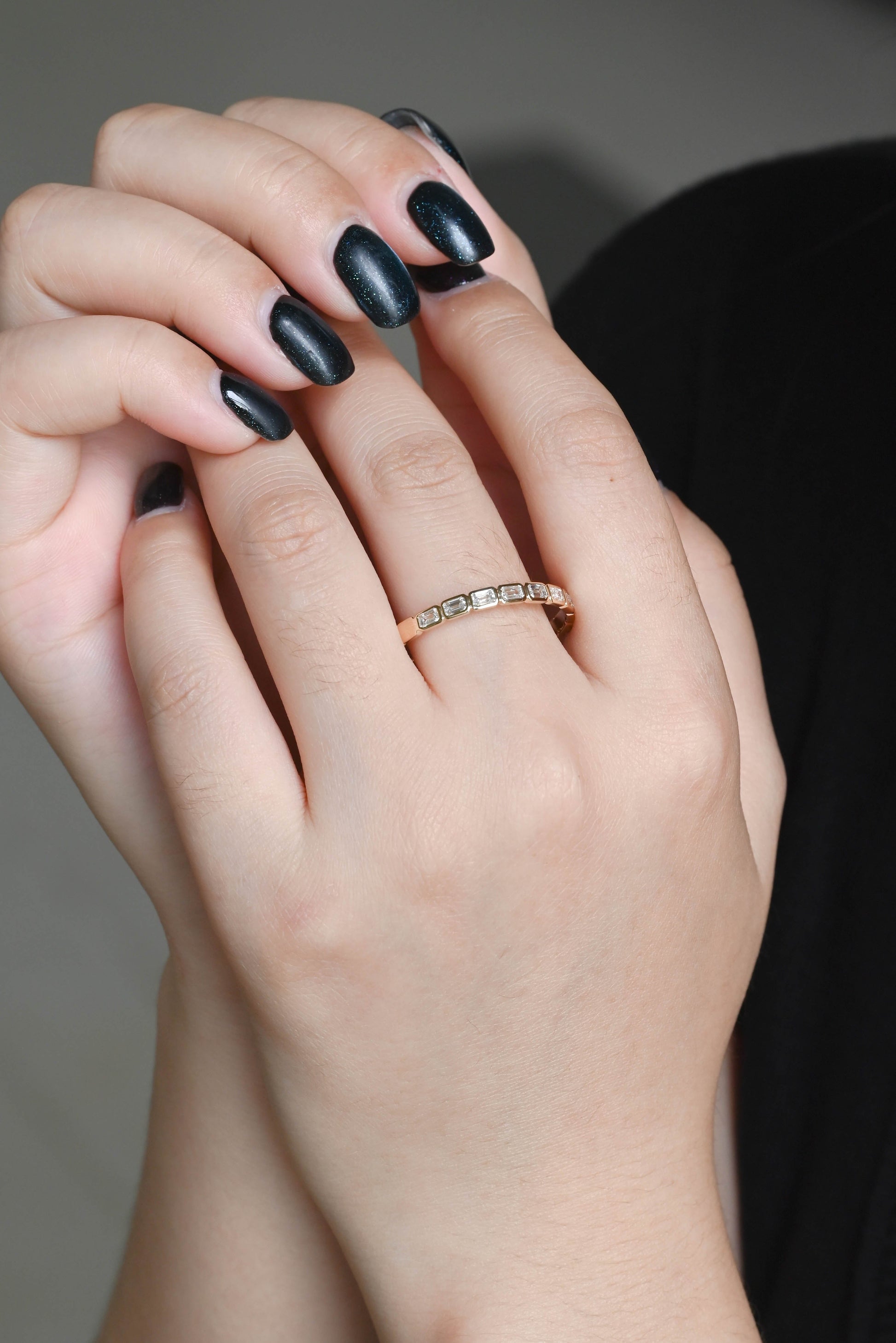 0.15 TCW Round Milgrain Lab Grown Diamond Wedding Band