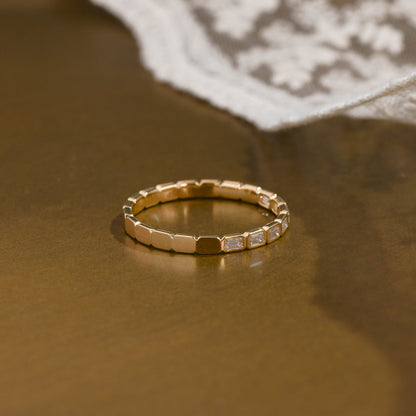 0.15 TCW Round Milgrain Lab Grown Diamond Wedding Band